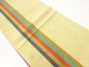 アンティーク　綿紬縞模様織出し全通袋帯（材料）